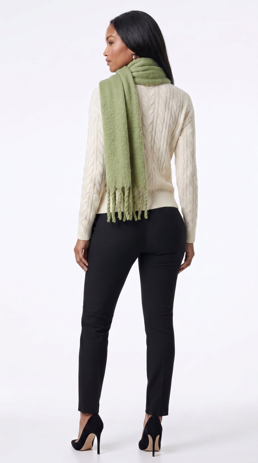 Matcha green oversized brushed scarf