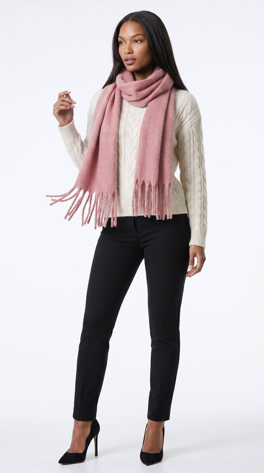 Sakura pink oversized brushed scarf
