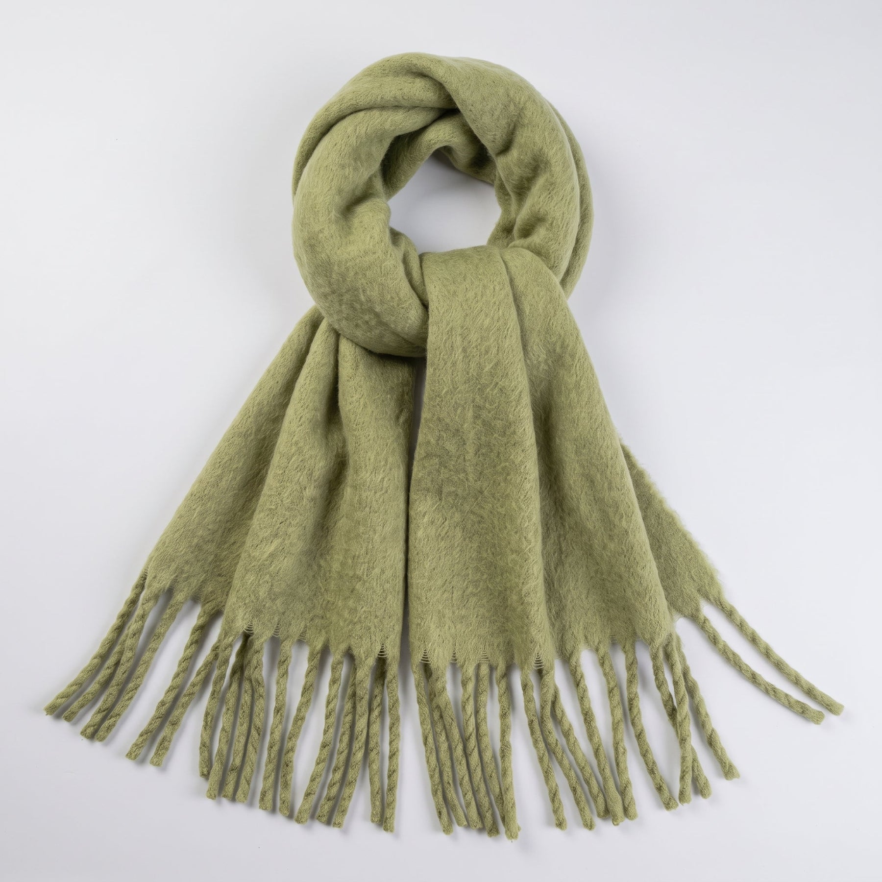 Matcha green oversized brushed scarf