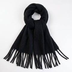 Black oversized brushed scarf