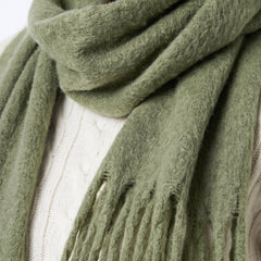 Matcha green oversized brushed scarf