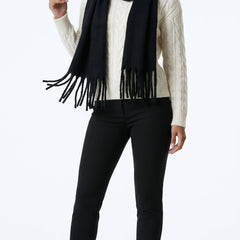 Black oversized brushed scarf