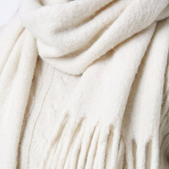 Cream oversized brushed scarf