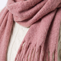 Sakura pink oversized brushed scarf