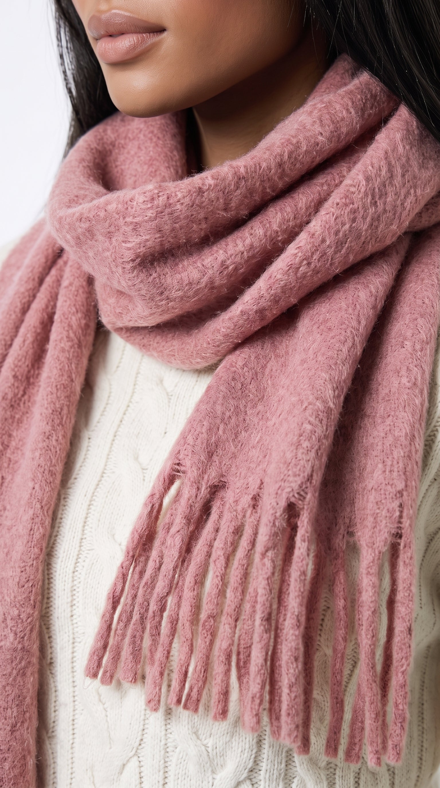 Sakura pink oversized brushed scarf