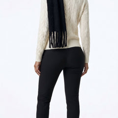 Black oversized brushed scarf
