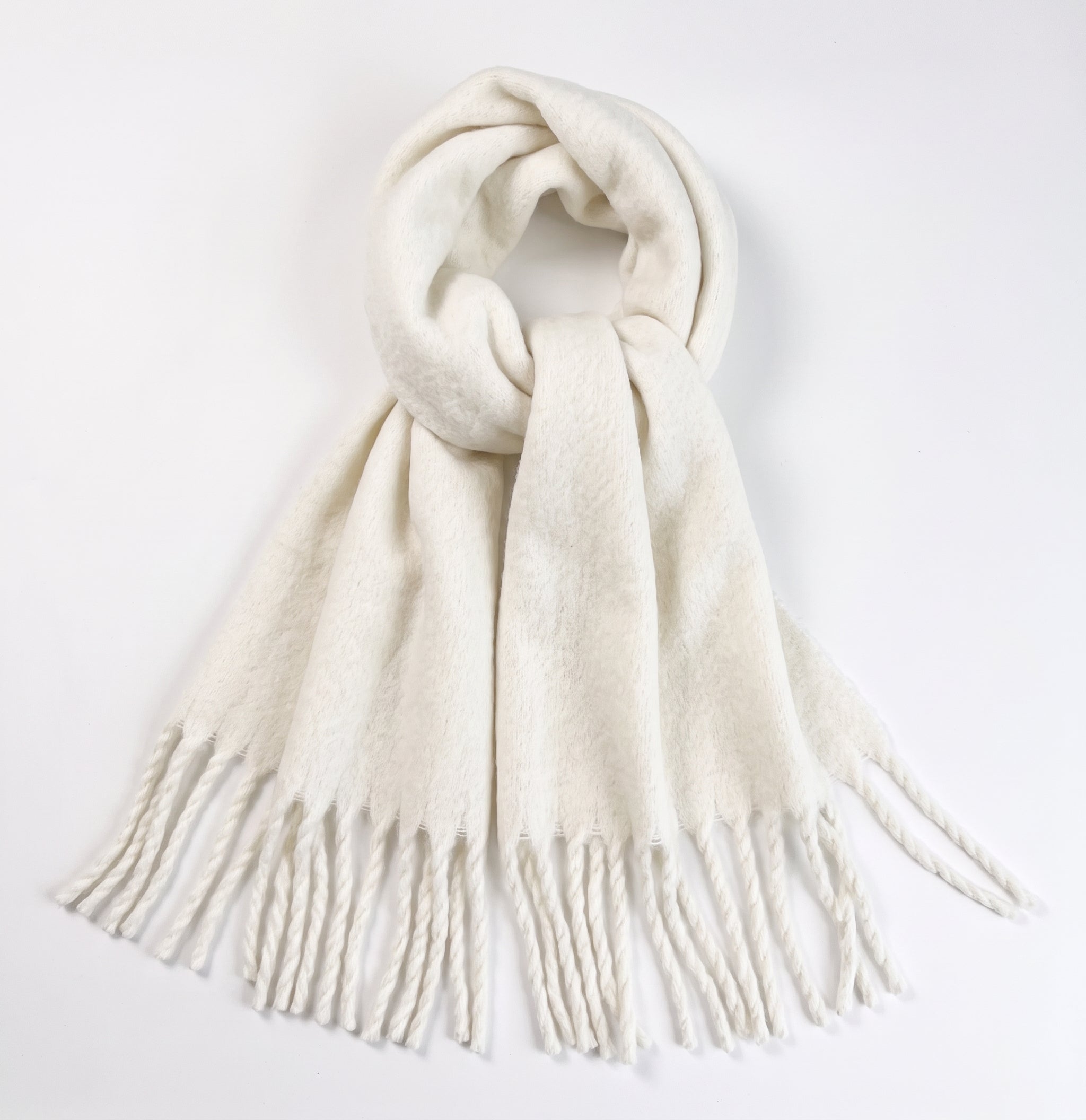 Cream oversized brushed scarf