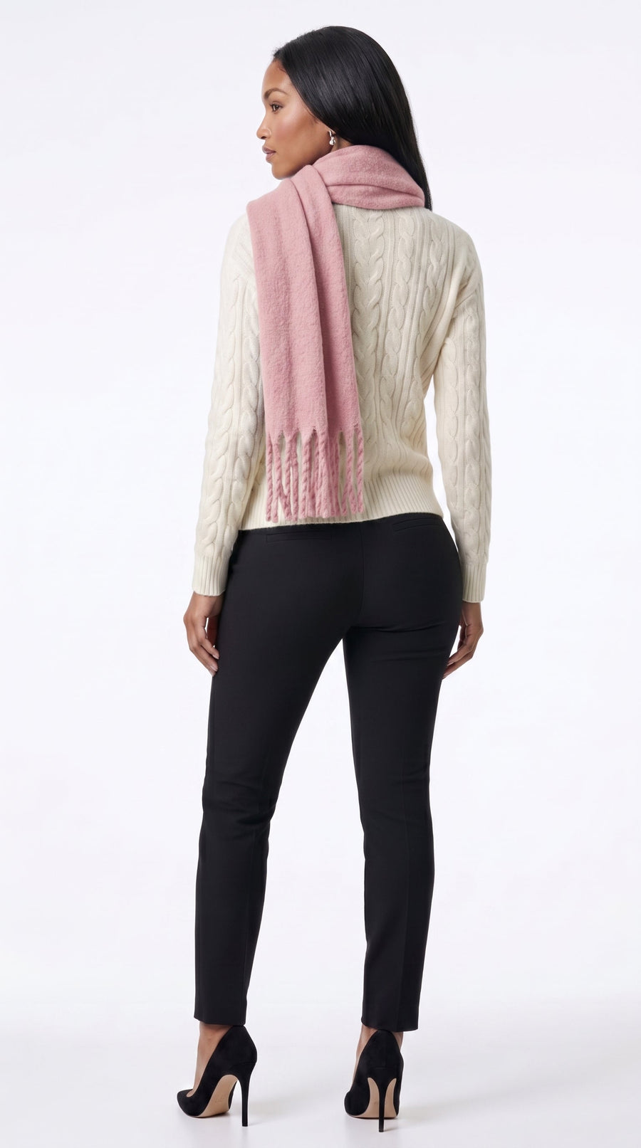 Sakura pink oversized brushed scarf